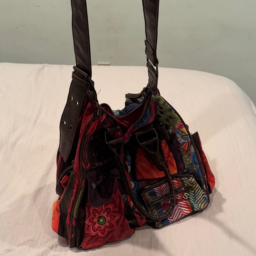 Desigual Multicolor Patchwork Shoulder Bag With B… - image 3